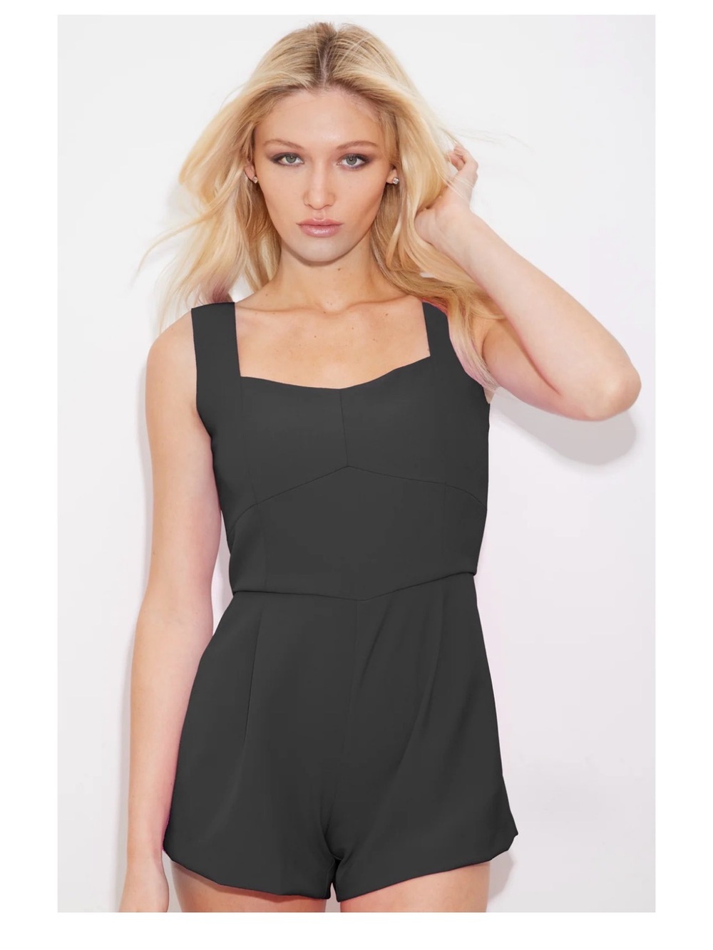 Generation Love Black Sleeveless Tailored Romper